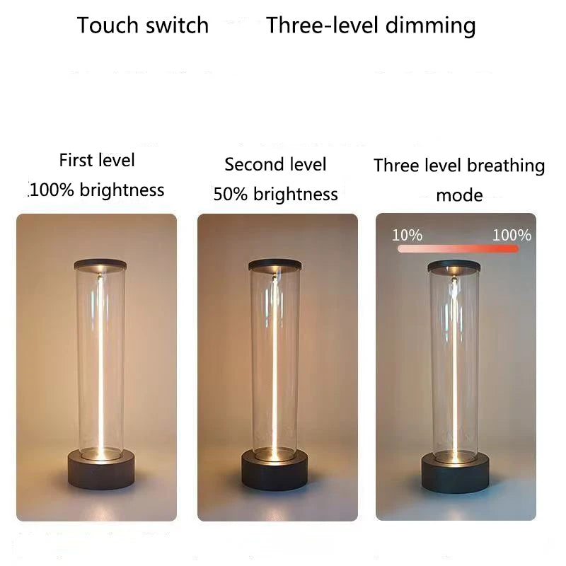 Wireless Portable LED Desk Lamp, Rechargeable Design, Magnetic Desk Lamp, With Touch Sensor, Three-Level Dimming For Bedroom