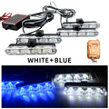 Car Front Grille Strobe Police Lights 4 In 1 Red Blue Flash Warning Emergency Lamp With Wireless Remote Control for Truck Van
