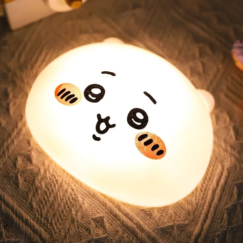jiyi Cute Cartoon Tap Light Hachiware Usagi Night Lamp 3-Level Dimmable LED Touch Sensor Adorable Fun Gift Kids Room Decor