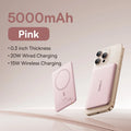 Baseus 5000mAh Magnetic Power Bank 15W Wireless 20W Wired Charging Thin Card-Sized Slim Portable Powerbank for iPhone 17 Samsung