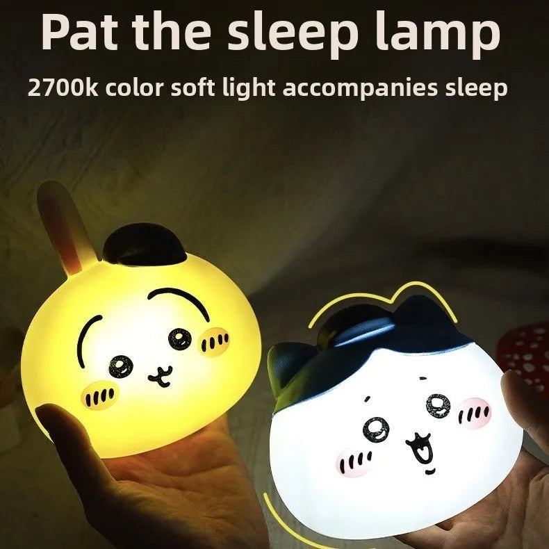 jiyi Cute Cartoon Tap Light Hachiware Usagi Night Lamp 3-Level Dimmable LED Touch Sensor Adorable Fun Gift Kids Room Decor
