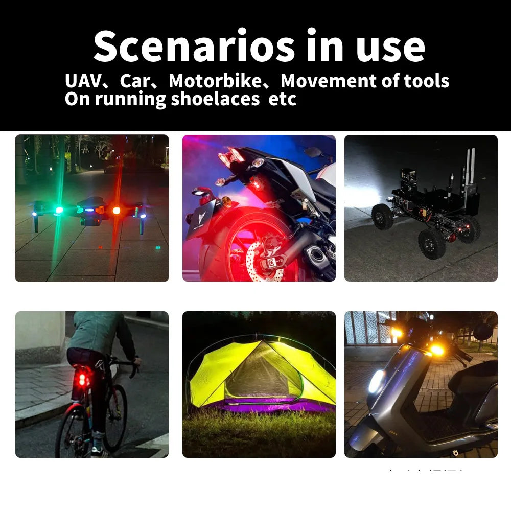 light Up the Night RGB LED Aircraft Strobe Lights for Motorcycles,Airplanes & Helicopters,Car. Control Color easy, recharg
