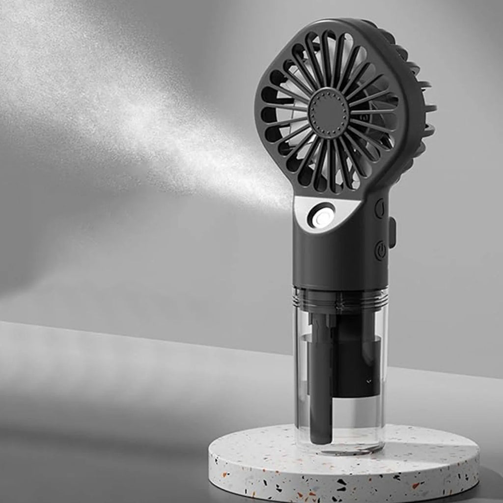 Portable Handheld Spray Fan Mini Humidifier Misting Fan 3 Speeds Powerful Wind USB Rechargeable Water Mist Fan Outdoor Small Fan