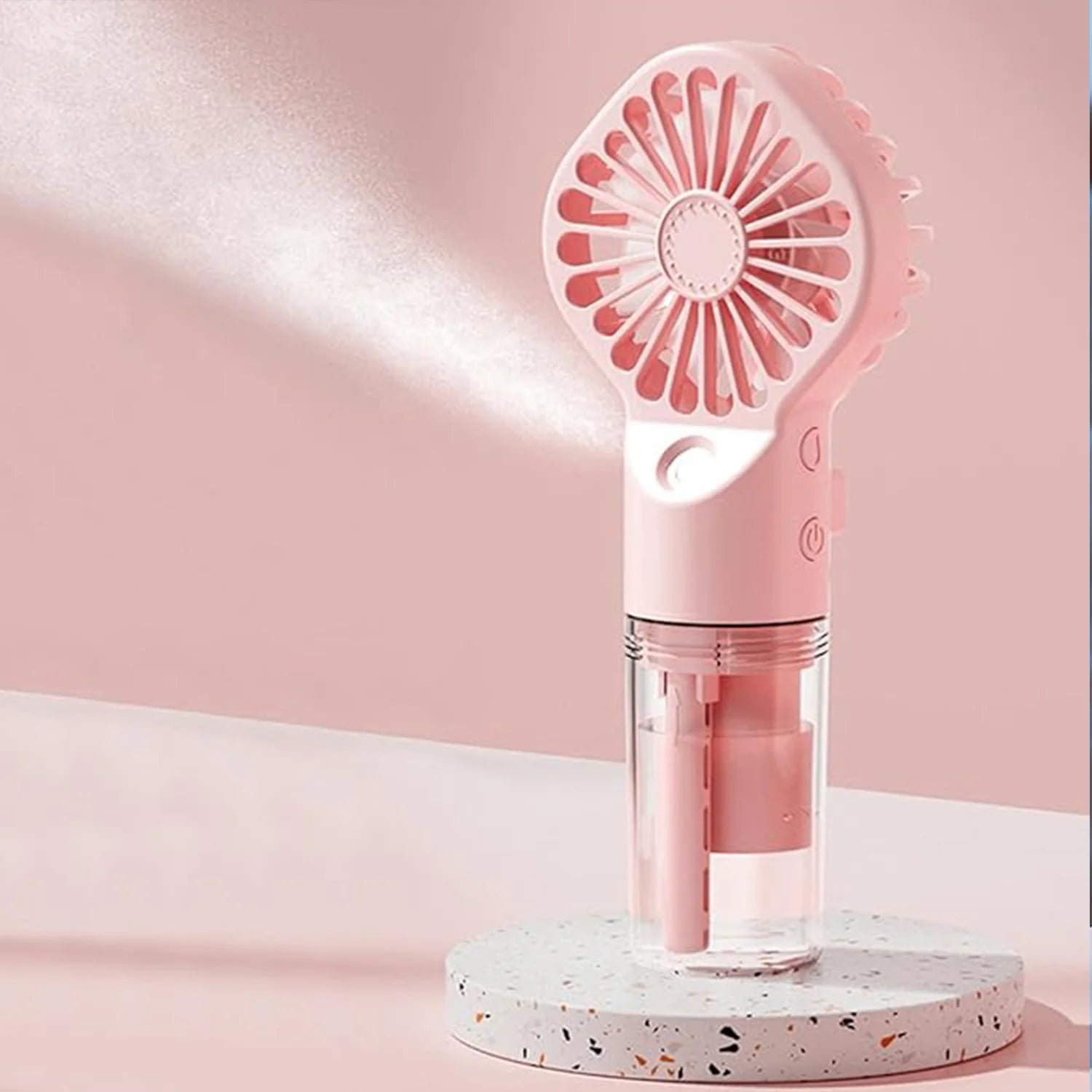 Portable Handheld Spray Fan Mini Humidifier Misting Fan 3 Speeds Powerful Wind USB Rechargeable Water Mist Fan Outdoor Small Fan