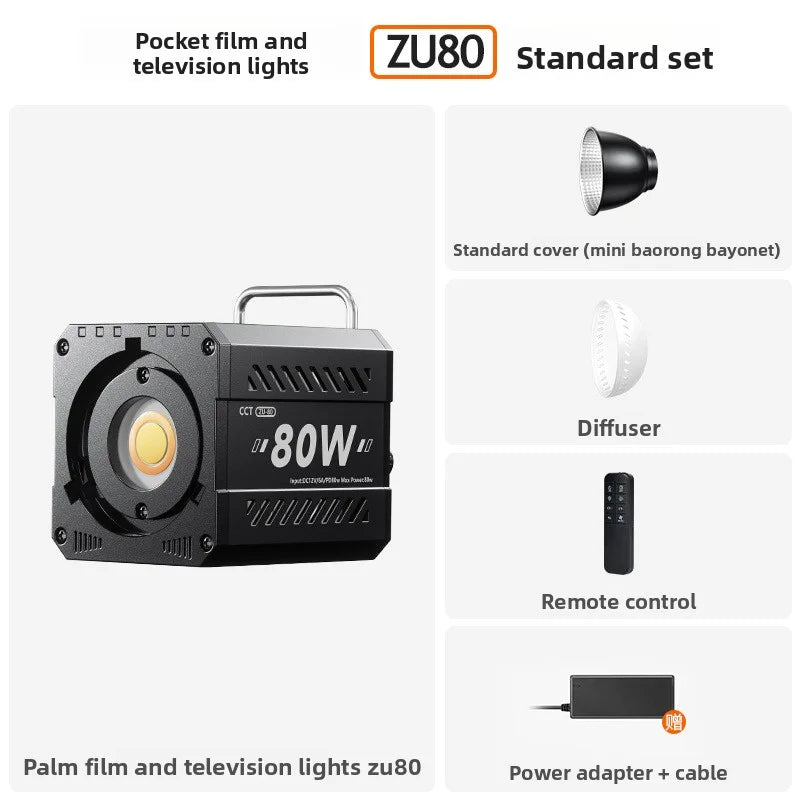 ZU80 High-Power COB Fill Light Photography Light Handheld Filming Lamp 2500-6500K Adjustable Live Streaming Shooting Lamps