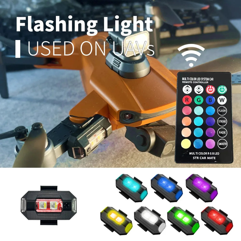 light Up the Night RGB LED Aircraft Strobe Lights for Motorcycles,Airplanes & Helicopters,Car. Control Color easy, recharg