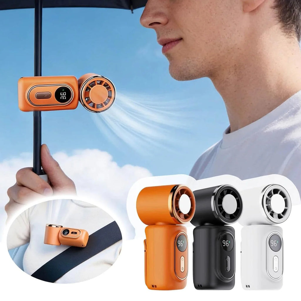 2026 Hot Portable Mini Fan Handheld Cooling Small Fan 5 Speed 3000mAh LED Display 180° Adjustable Clip USB Rechargeable Fans
