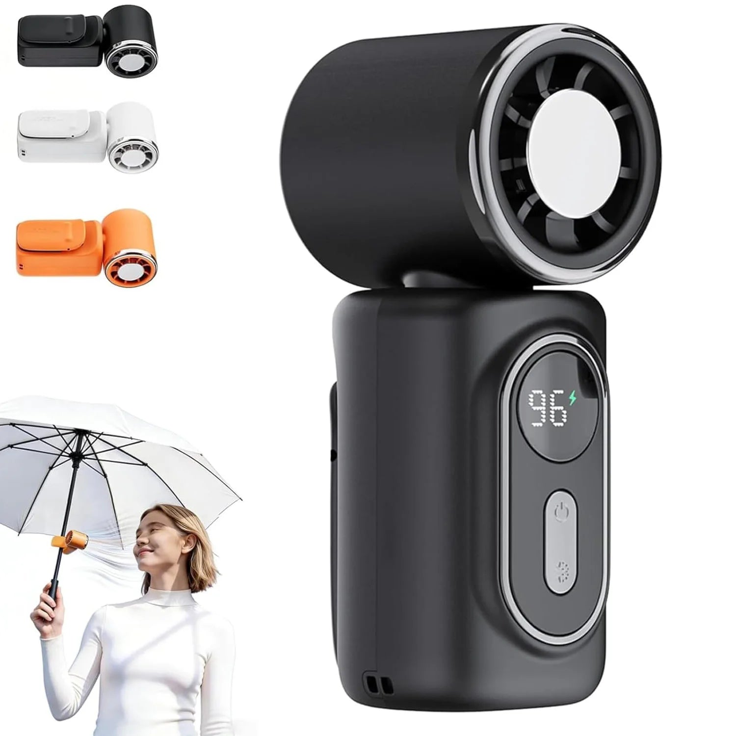 2026 Hot Portable Mini Fan Handheld Cooling Small Fan 5 Speed 3000mAh LED Display 180° Adjustable Clip USB Rechargeable Fans