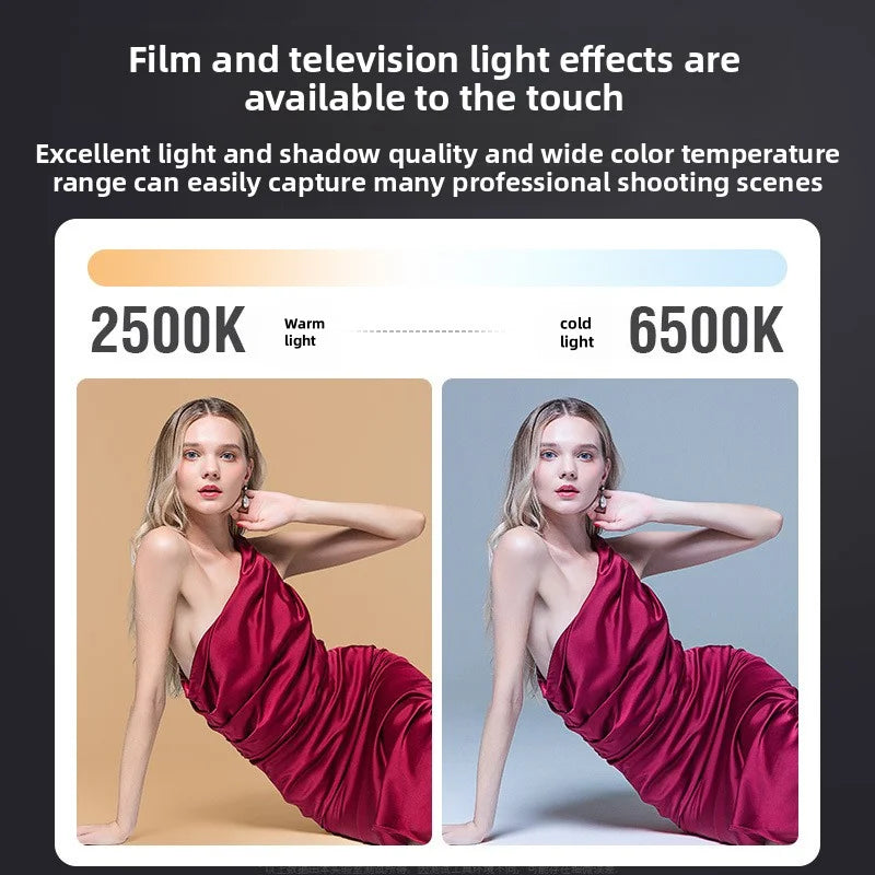ZU80 High-Power COB Fill Light Photography Light Handheld Filming Lamp 2500-6500K Adjustable Live Streaming Shooting Lamps