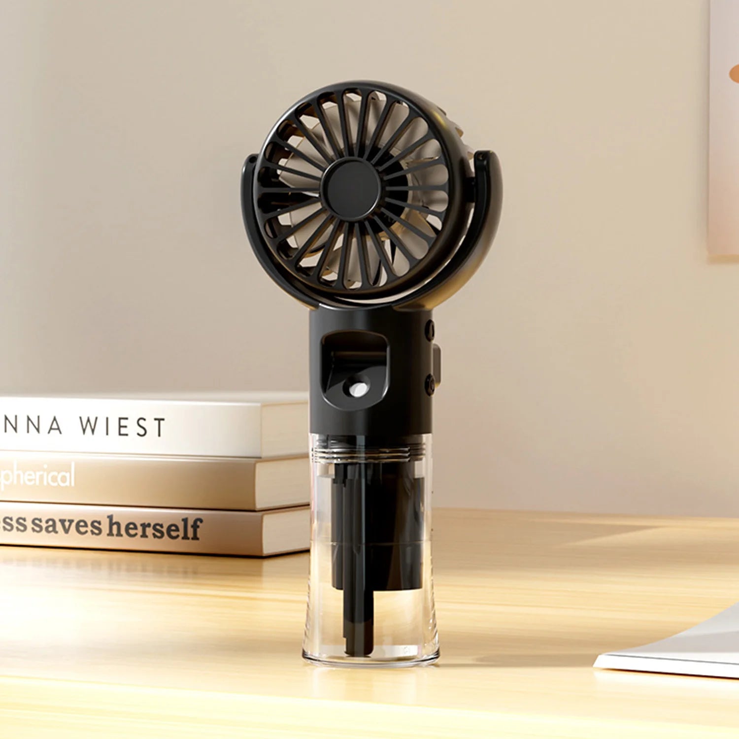 Portable Handheld Spray Fan Mini Humidifier Misting Fan 3 Speeds Powerful Wind USB Rechargeable Water Mist Fan Outdoor Small Fan