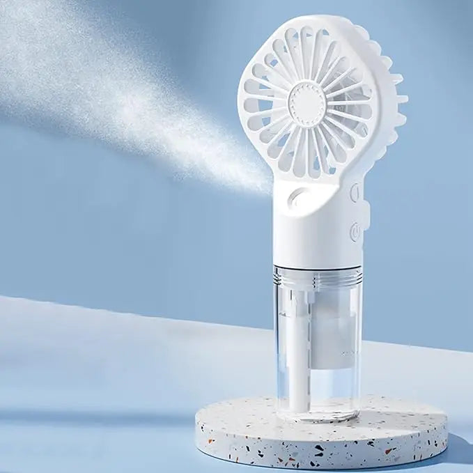 Portable Handheld Spray Fan Mini Humidifier Misting Fan 3 Speeds Powerful Wind USB Rechargeable Water Mist Fan Outdoor Small Fan