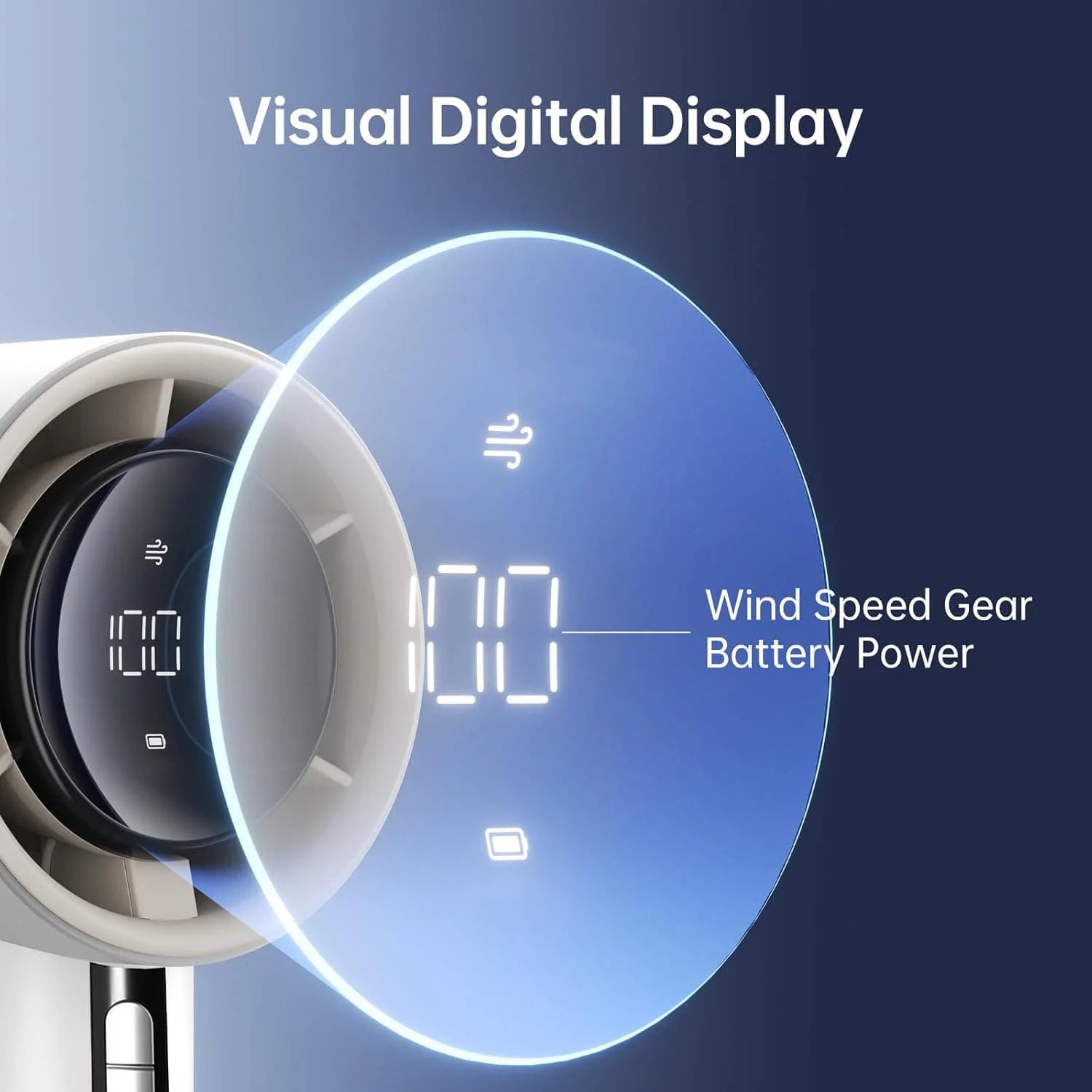 Draagbare Turbo Handventilator – 100 snelheden, 3600mAh