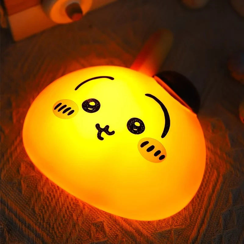 jiyi Cute Cartoon Tap Light Hachiware Usagi Night Lamp 3-Level Dimmable LED Touch Sensor Adorable Fun Gift Kids Room Decor