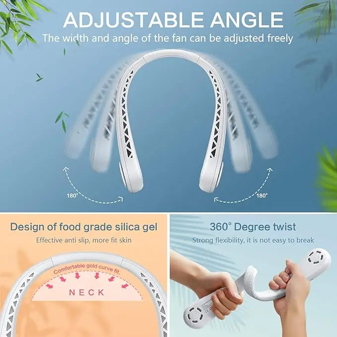 Wholesale Outdoor Sports Neck Fan USB Hanging Neck Fan Rechargeable Mini Portable Cooling Neck Fan