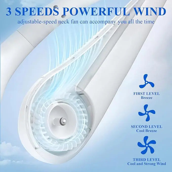 Wholesale Outdoor Sports Neck Fan USB Hanging Neck Fan Rechargeable Mini Portable Cooling Neck Fan