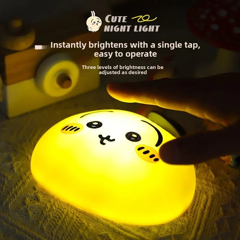 jiyi Cute Cartoon Tap Light Hachiware Usagi Night Lamp 3-Level Dimmable LED Touch Sensor Adorable Fun Gift Kids Room Decor