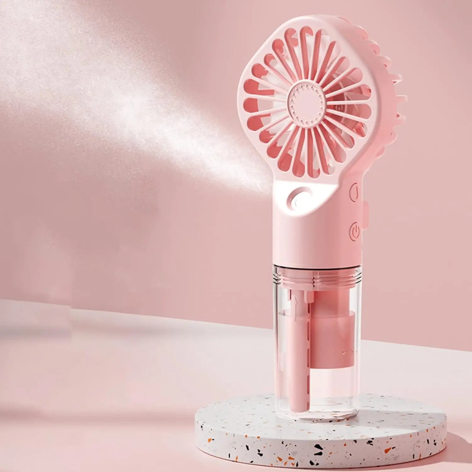 Portable Handheld Spray Fan Mini Humidifier Misting Fan 3 Speeds Powerful Wind USB Rechargeable Water Mist Fan Outdoor Small Fan