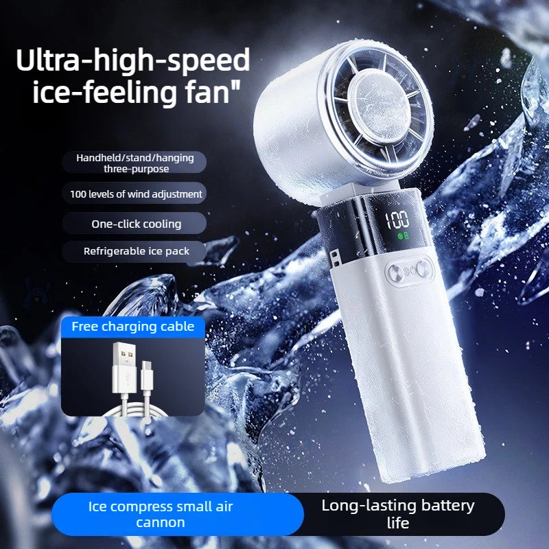 Opvouwbare Mini Handventilator – USB oplaadbaar, 100 snelheden